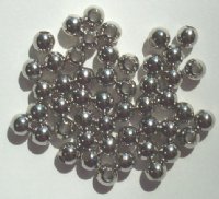 50 6mm Round Nickel Metal Beads